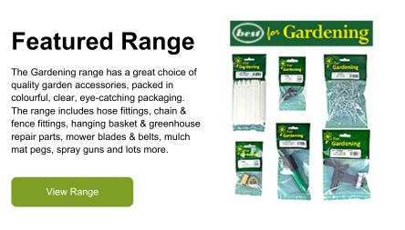 The Gardening range has a great choice of quality garden accessories, packed in colourful, clear, eye-catching packaging.
