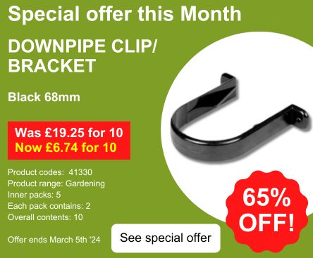 Downpipe Clip/Brackets, Black 68mm, Was £19.25 per 10, now £6.74 (65% off)
